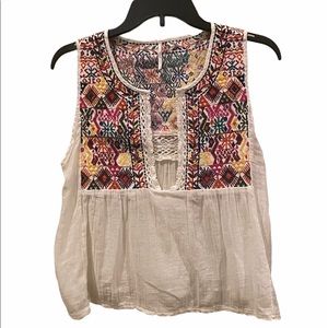 Free People Embroidered Top